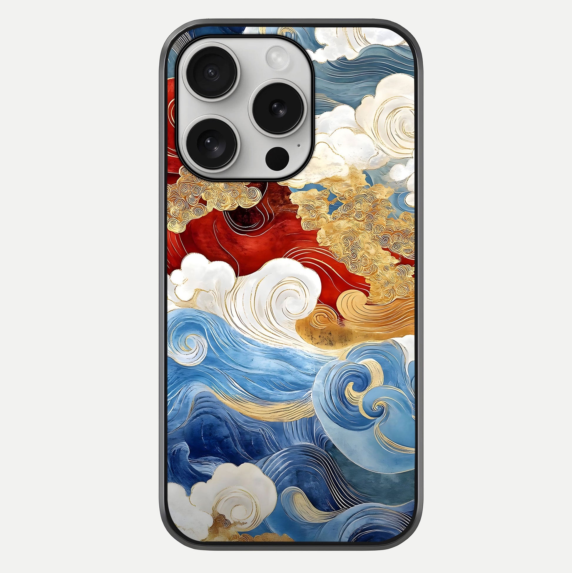 Colored Waves Glass Case For iPhone 16 Pro by Custom World