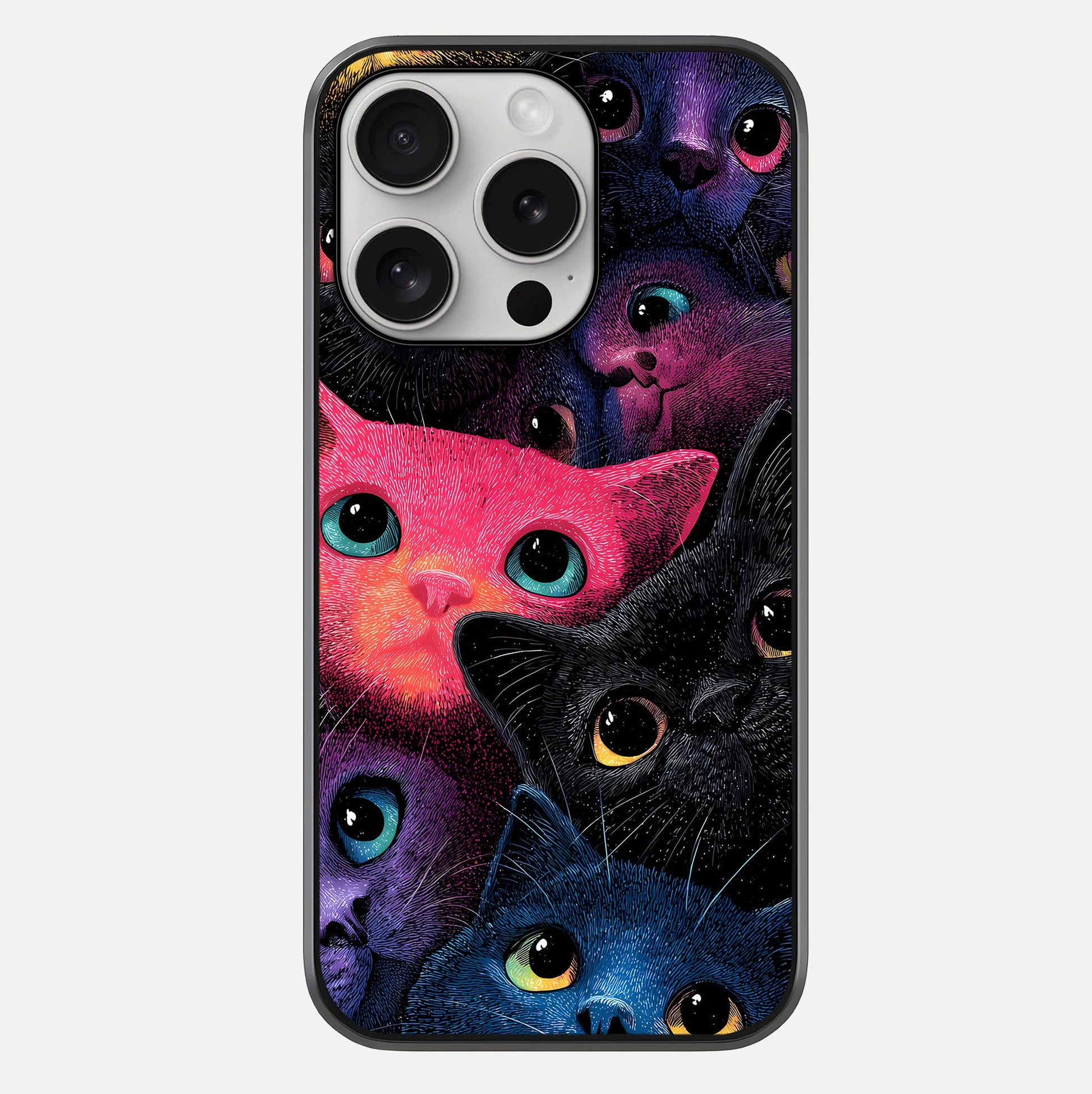 Cosmic Cats Dreams Glass Case For iPhone 16 Pro by Custom World