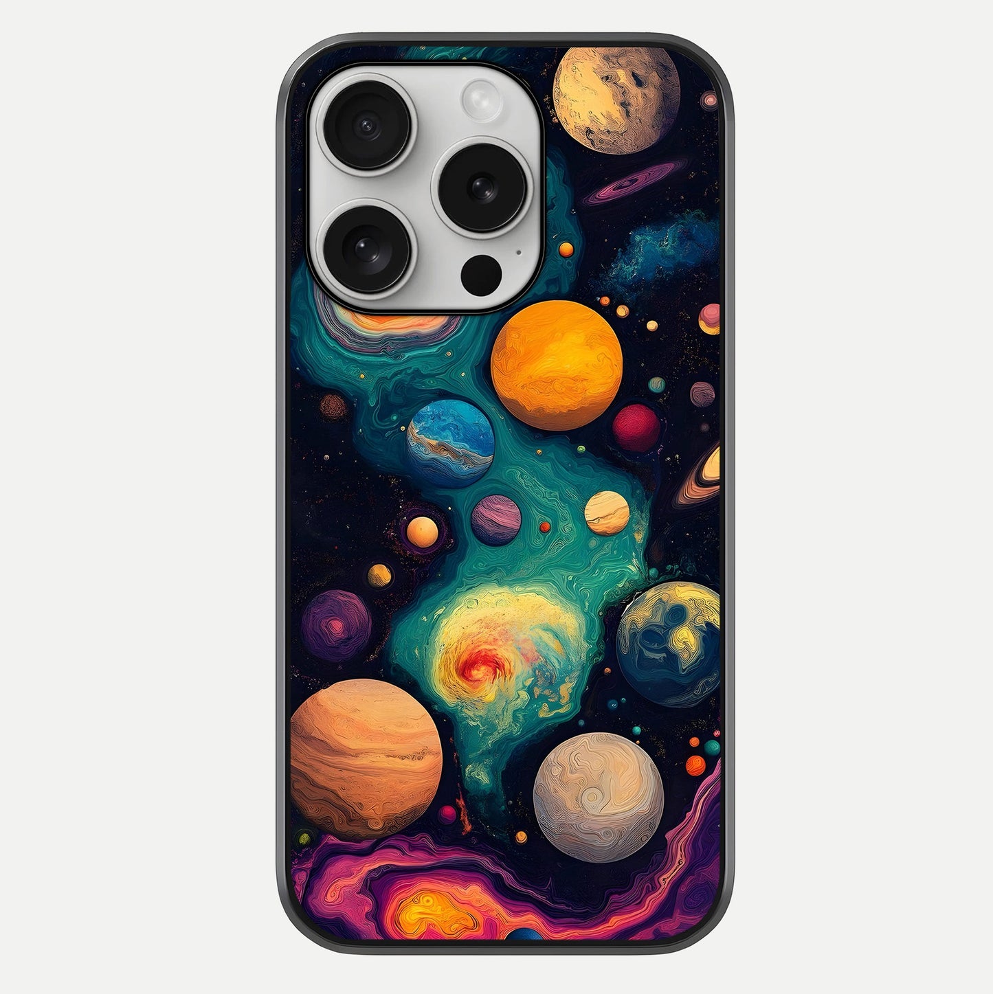 Cosmic Planet Journey Glass Case For iPhone 16 Pro by Custom World