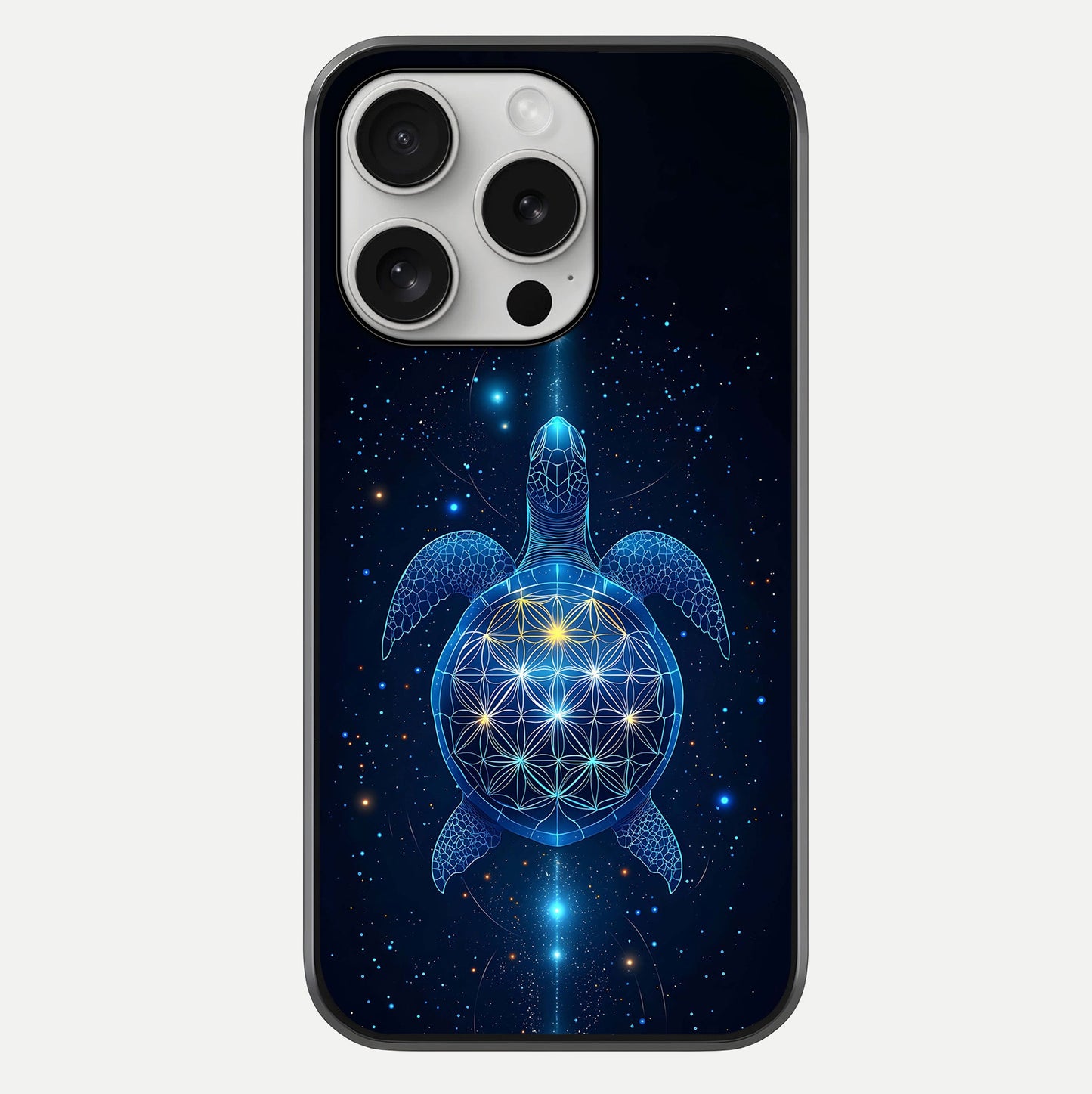 Crimson Blue Turtle Glass Case For iPhone 16 Pro by Custom World