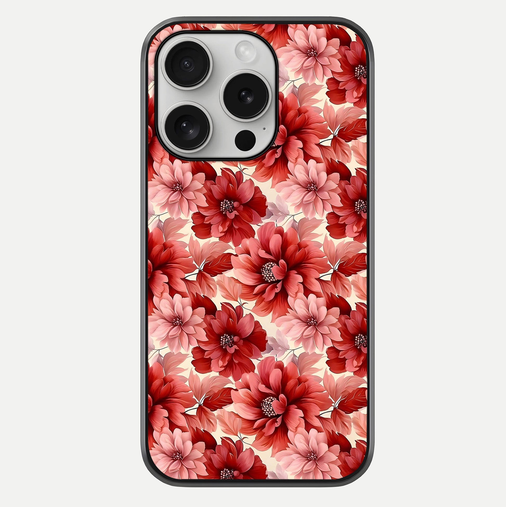 Crimson Love Petals Glass Case For iPhone 16 Pro by Custom World