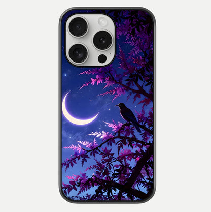 Crow & Moon Scenery Glass Case For iPhone 16 Pro by Custom World