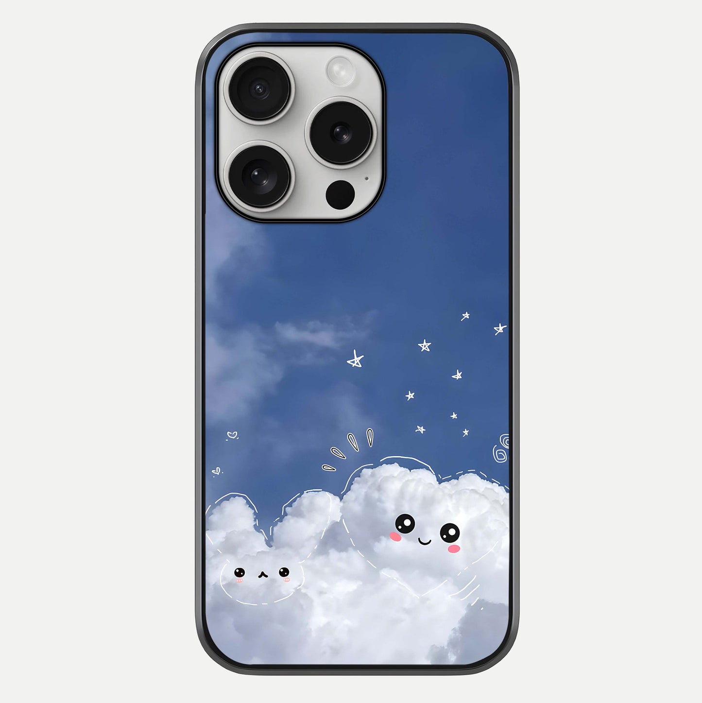 Cute Blossom Cloud Glass Case For iPhone 16 Pro by Custom World