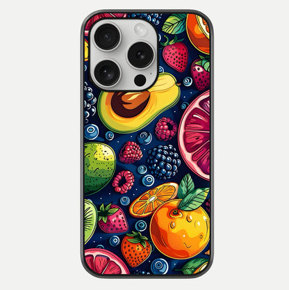 Cute Fruits Art Glass Case For iPhone 16 Pro by Custom World