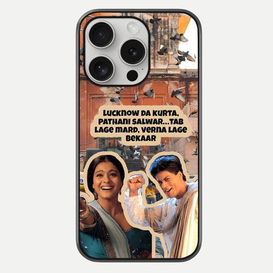 Desi Retro Vibes Glass Case For iPhone 16 Pro by Custom World