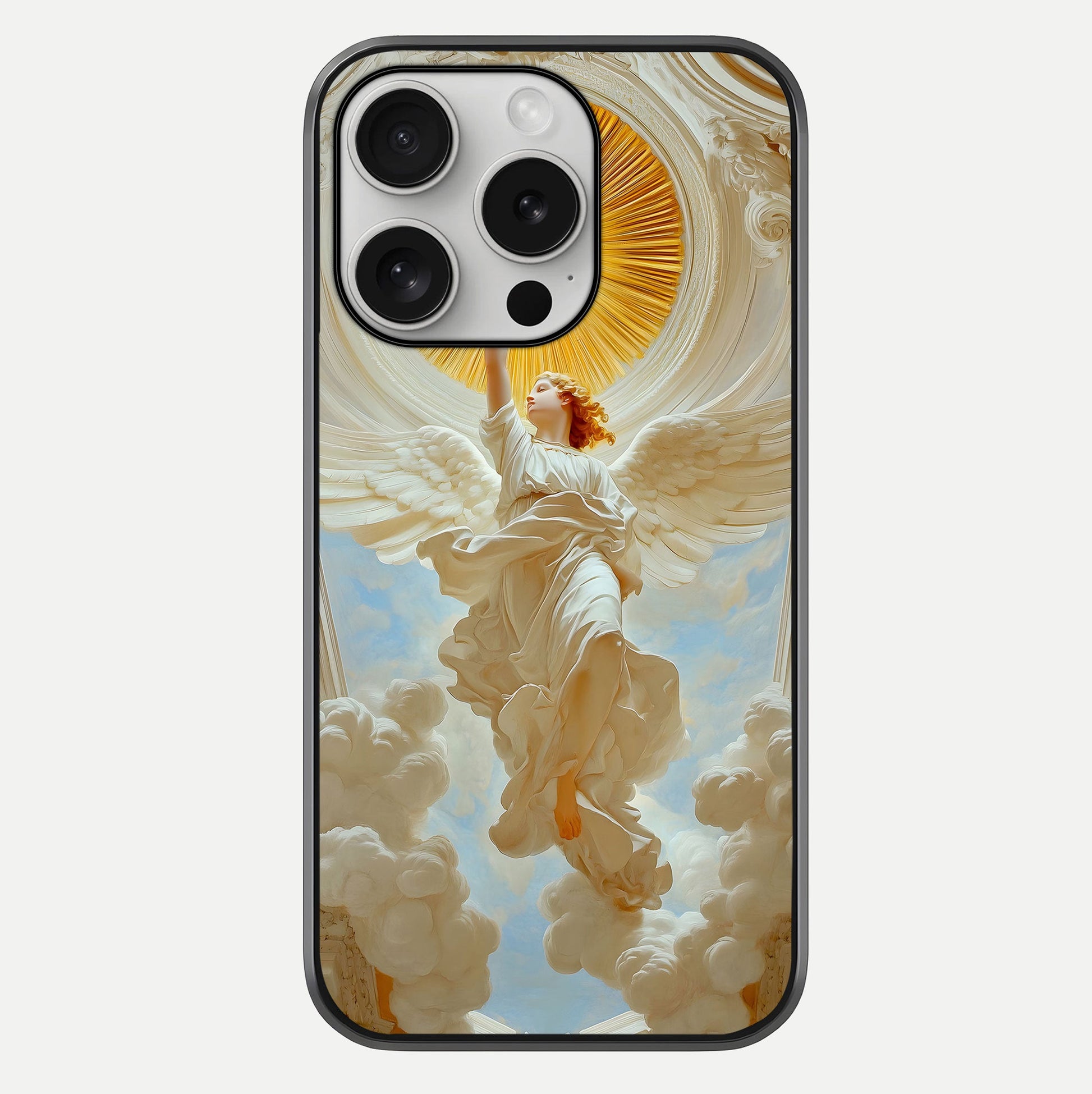 Divine Light Angel Glass Case For iPhone 16 Pro by Custom World