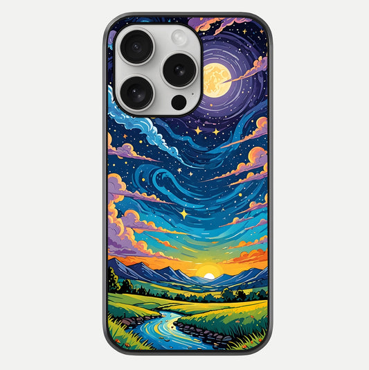 Dreamy Night Landscape Glass Case For iPhone 16 Pro by Custom World