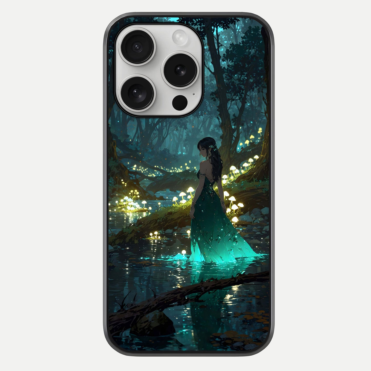 Enchanted Forest Glow Glass Case For iPhone 16 Pro by Custom World