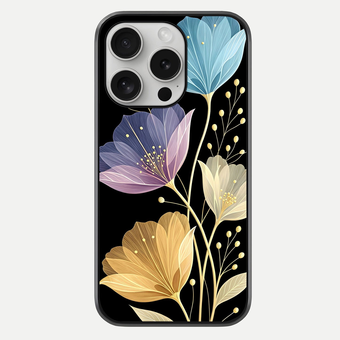 Flower Bloom Glow Glass Case For iPhone 16 Pro by Custom World