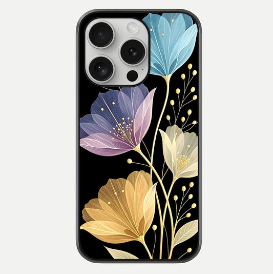 Flower Bloom Glow Glass Case For iPhone 16 Pro by Custom World