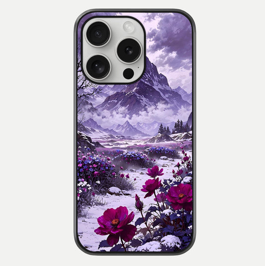 Flower Mountain View Glass Case For iPhone 16 Pro by Custom World