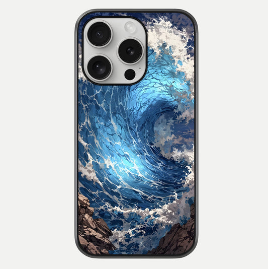 Giant Ocean Wave Glass Case For iPhone 16 Pro by Custom World