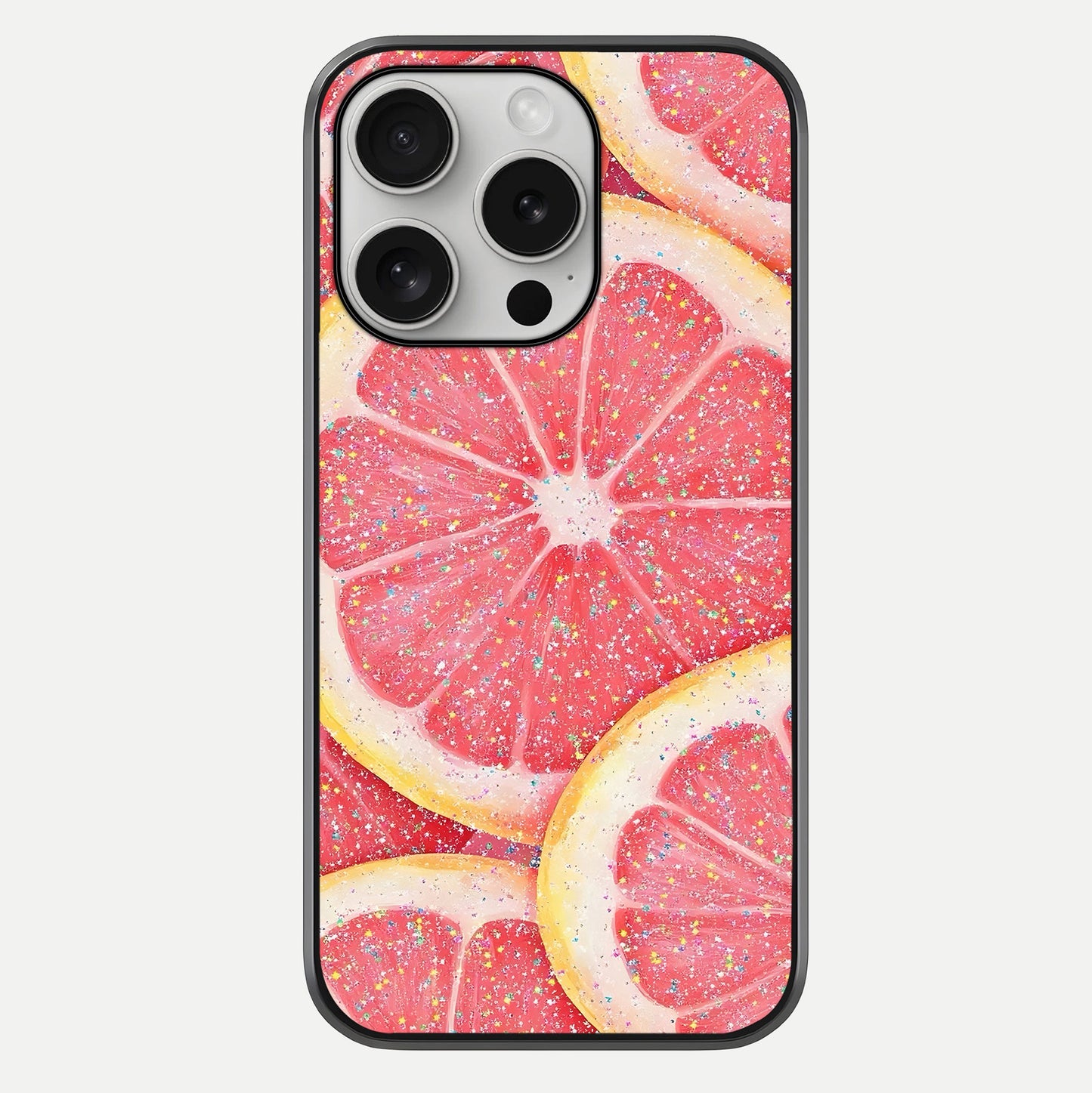 Glitter Grapefruit Glass Case For iPhone 16 Pro by Custom World