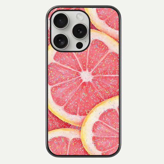 Glitter Grapefruit Glass Case For iPhone 16 Pro by Custom World