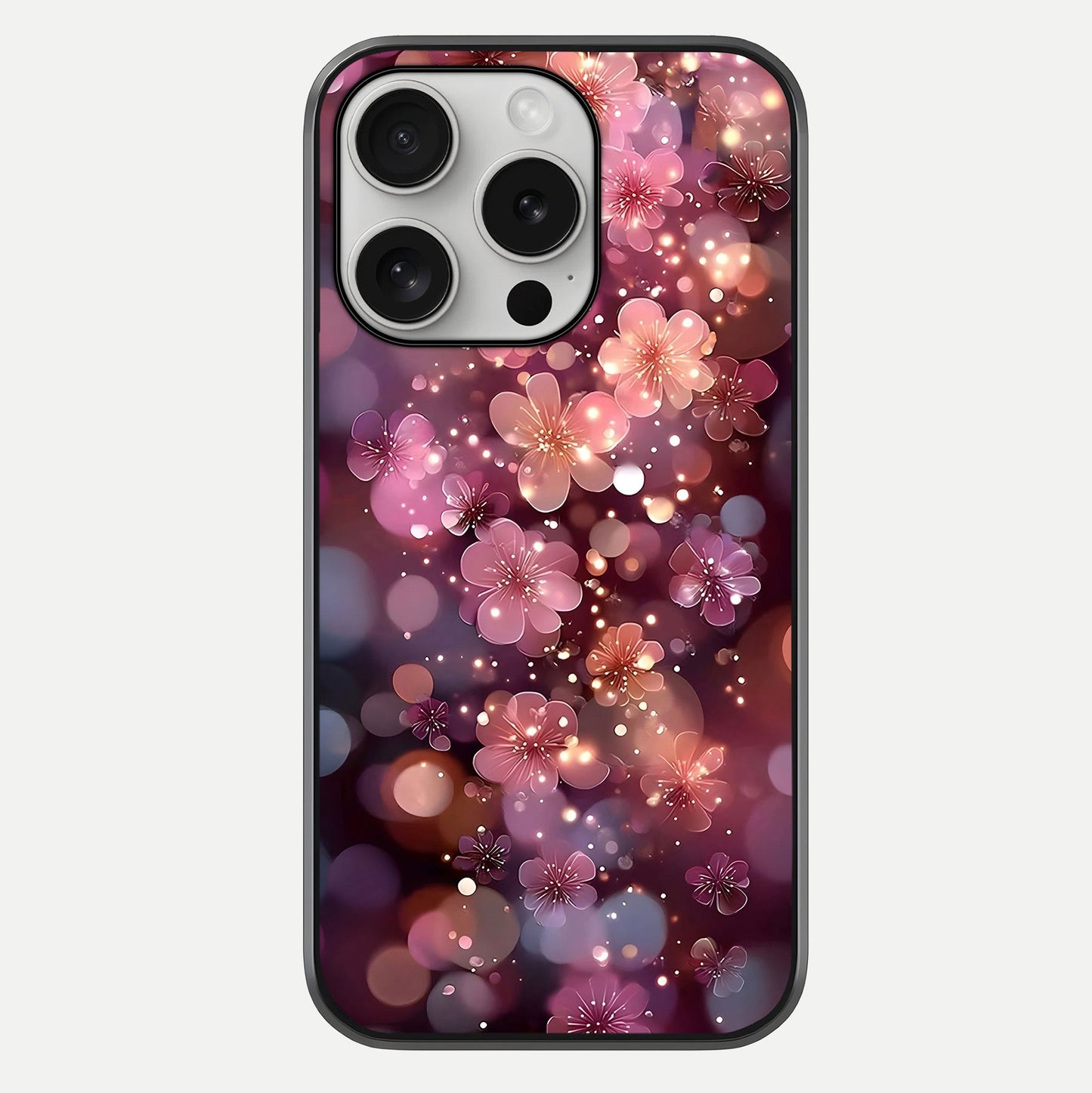 Glowing Petal Bliss Glass Case For iPhone 16 Pro by Custom World