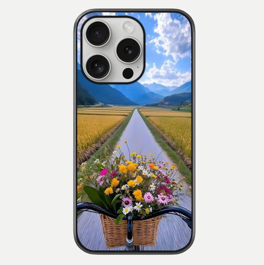 Golden Field Journey Glass Case For iPhone 16 Pro by Custom World