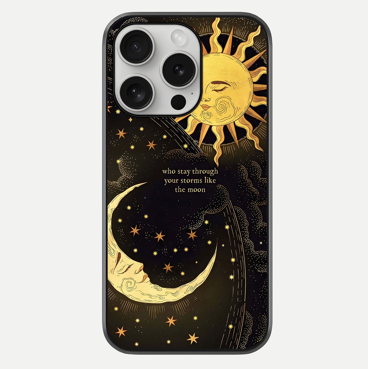 Golden Lunar Love Glass Case For iPhone 16 Pro by Custom World
