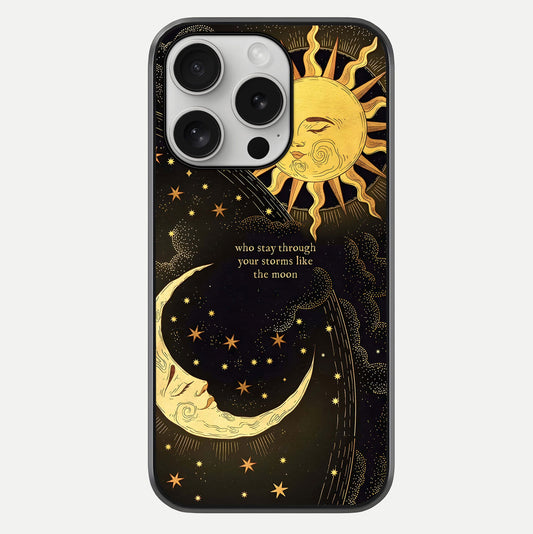 Golden Lunar Love Glass Case For iPhone 16 Pro by Custom World