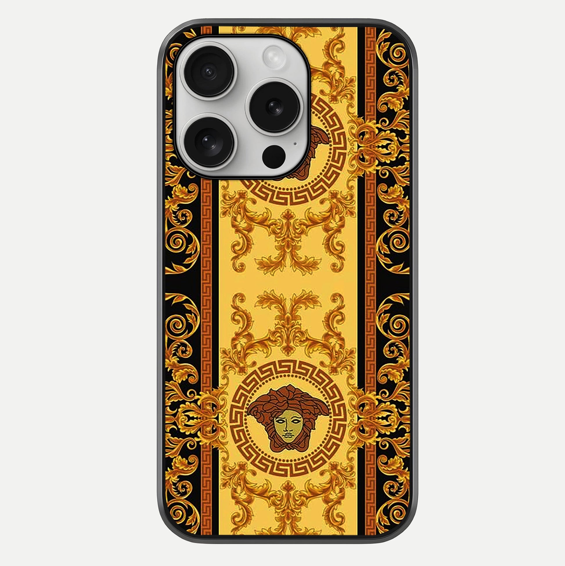 Golden Royal Heritage Glass Case For iPhone 16 Pro by Custom World