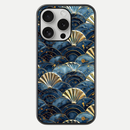 Golden Wave Luxe Glass Case For iPhone 16 Pro by Custom World