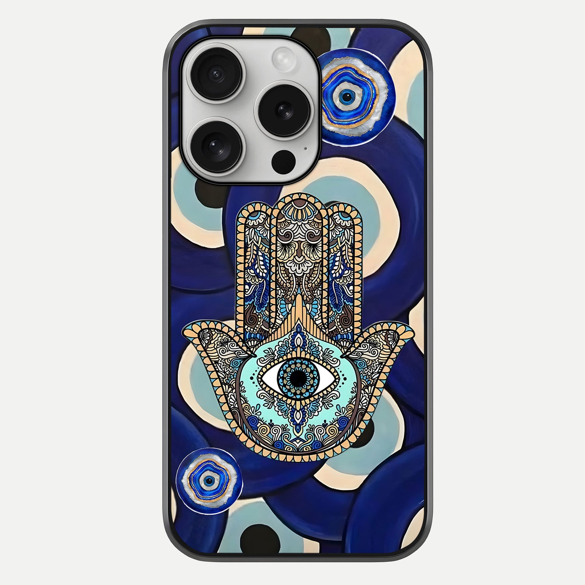 Hamsa Divine Guard Glass Case For iPhone 16 Pro by Custom World