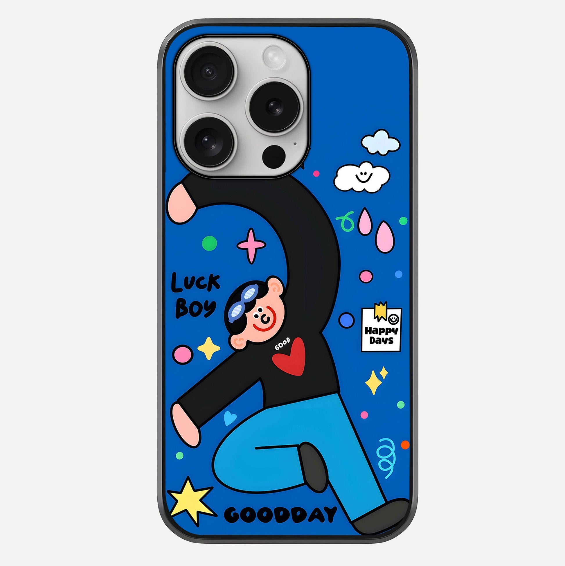 Happy Luck Vibe Glass Case For iPhone 16 Pro by Custom World