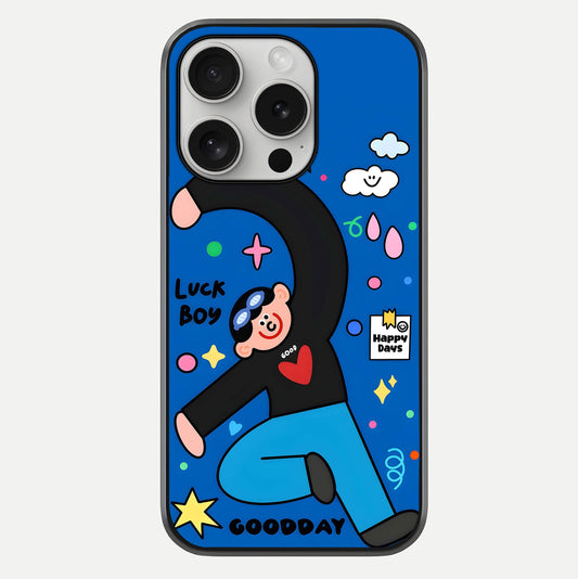 Happy Luck Vibe Glass Case For iPhone 16 Pro by Custom World