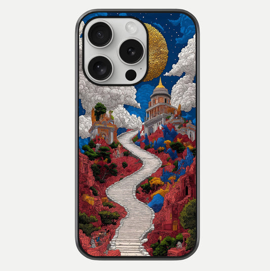 Heavenly Moon Path Glass Case For iPhone 16 Pro by Custom World