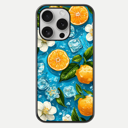 Ice Cube With Orange Glass Case For iPhone 16 Pro by Custom World