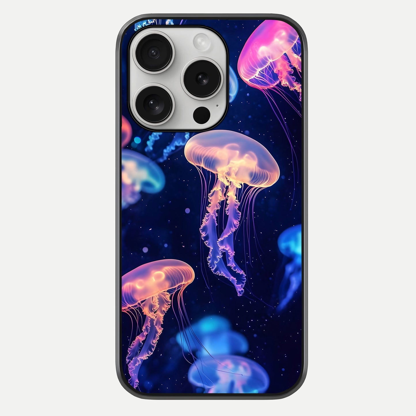 Jellyfish Pattern Glass Case For iPhone 16 Pro by Custom World