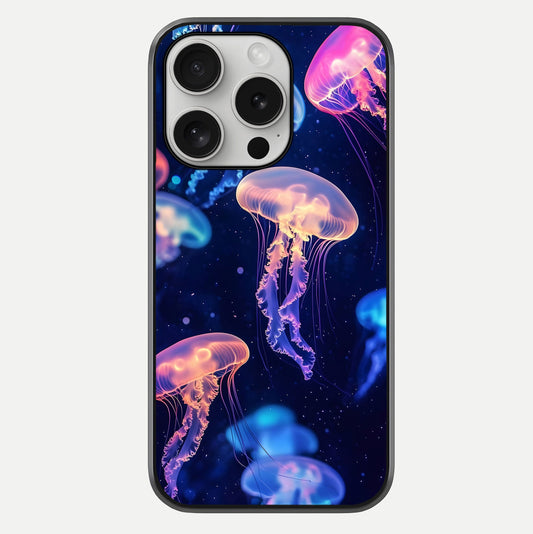 Jellyfish Pattern Glass Case For iPhone 16 Pro by Custom World