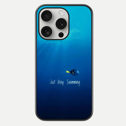 Just Keep Swimming Glass Case For iPhone 16 Pro by Custom World