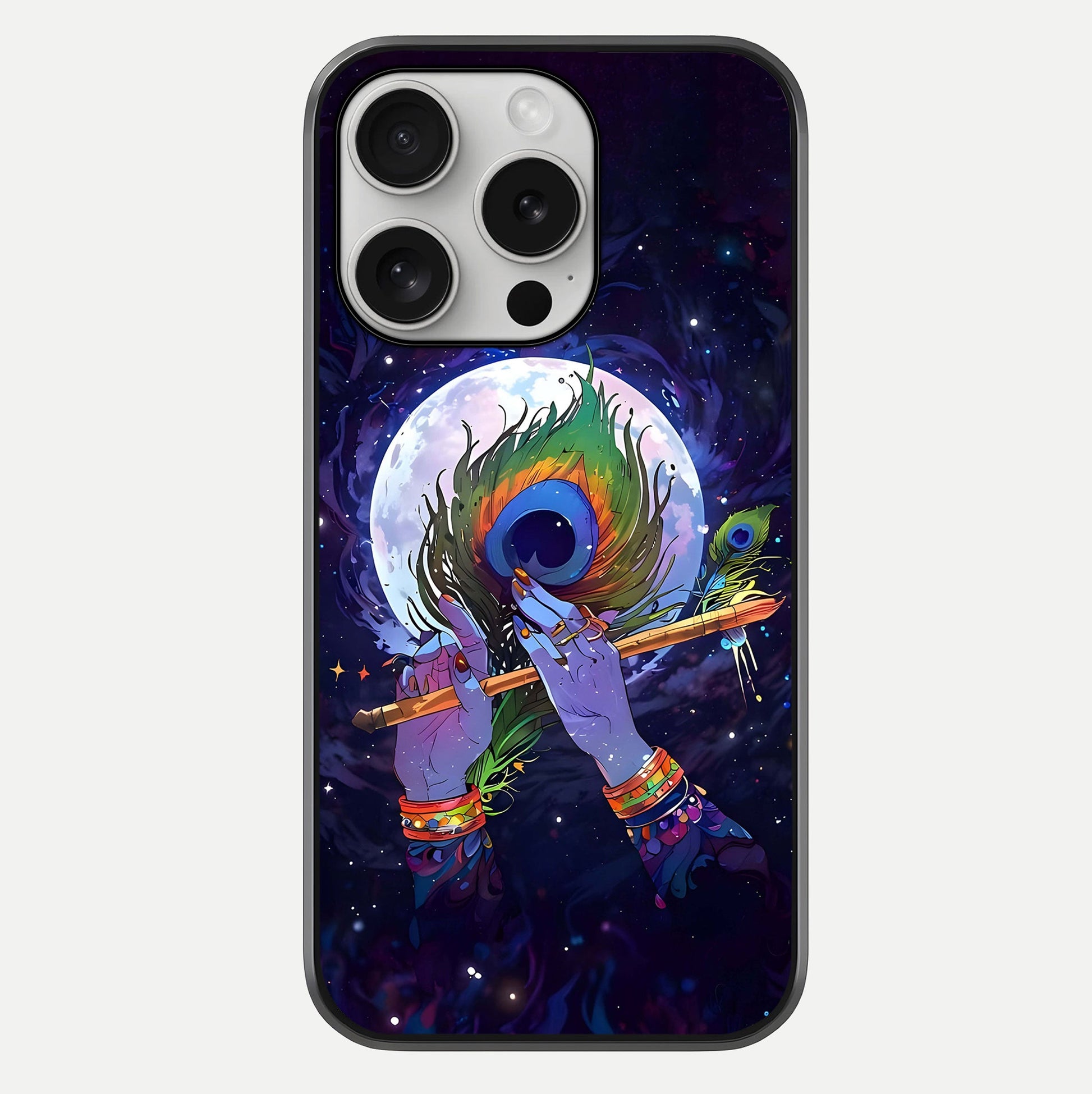 Krishna Hands Art Glass Case For iPhone 16 Pro by Custom World