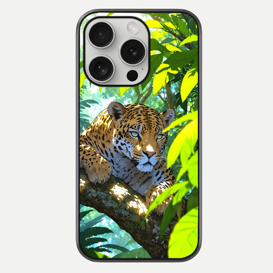 Leopard In Jungle Glass Case For iPhone 16 Pro by Custom World