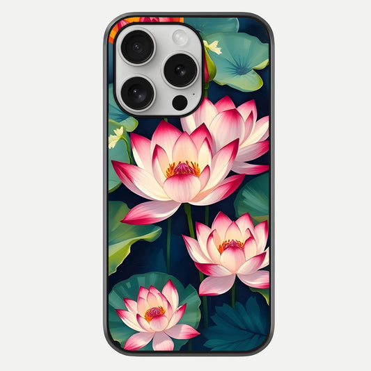 Lotus Dream Serenity Glass Case For iPhone 16 Pro by Custom World