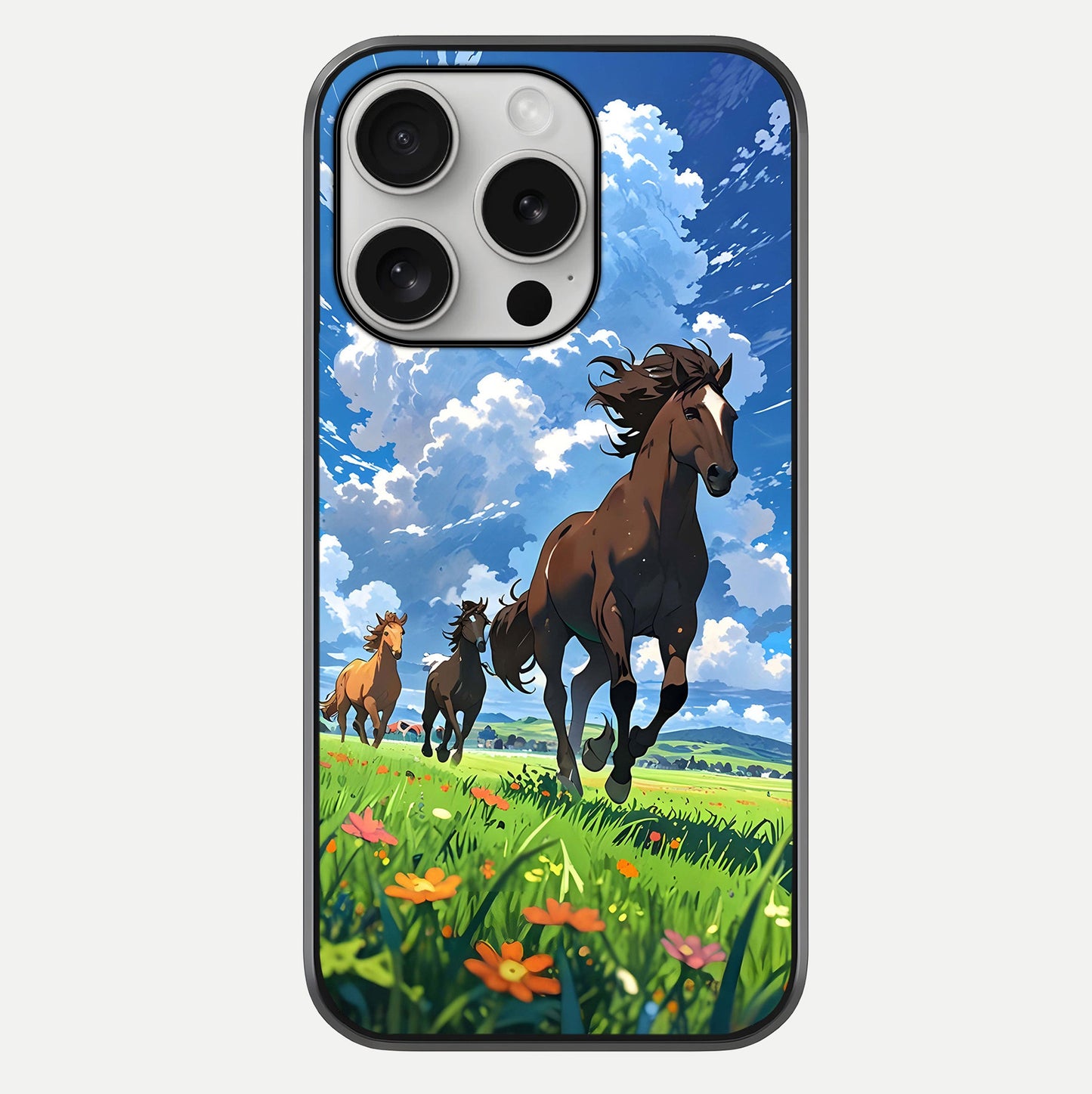 Majestic Horses Galloping Glass Case For iPhone 16 Pro by Custom World