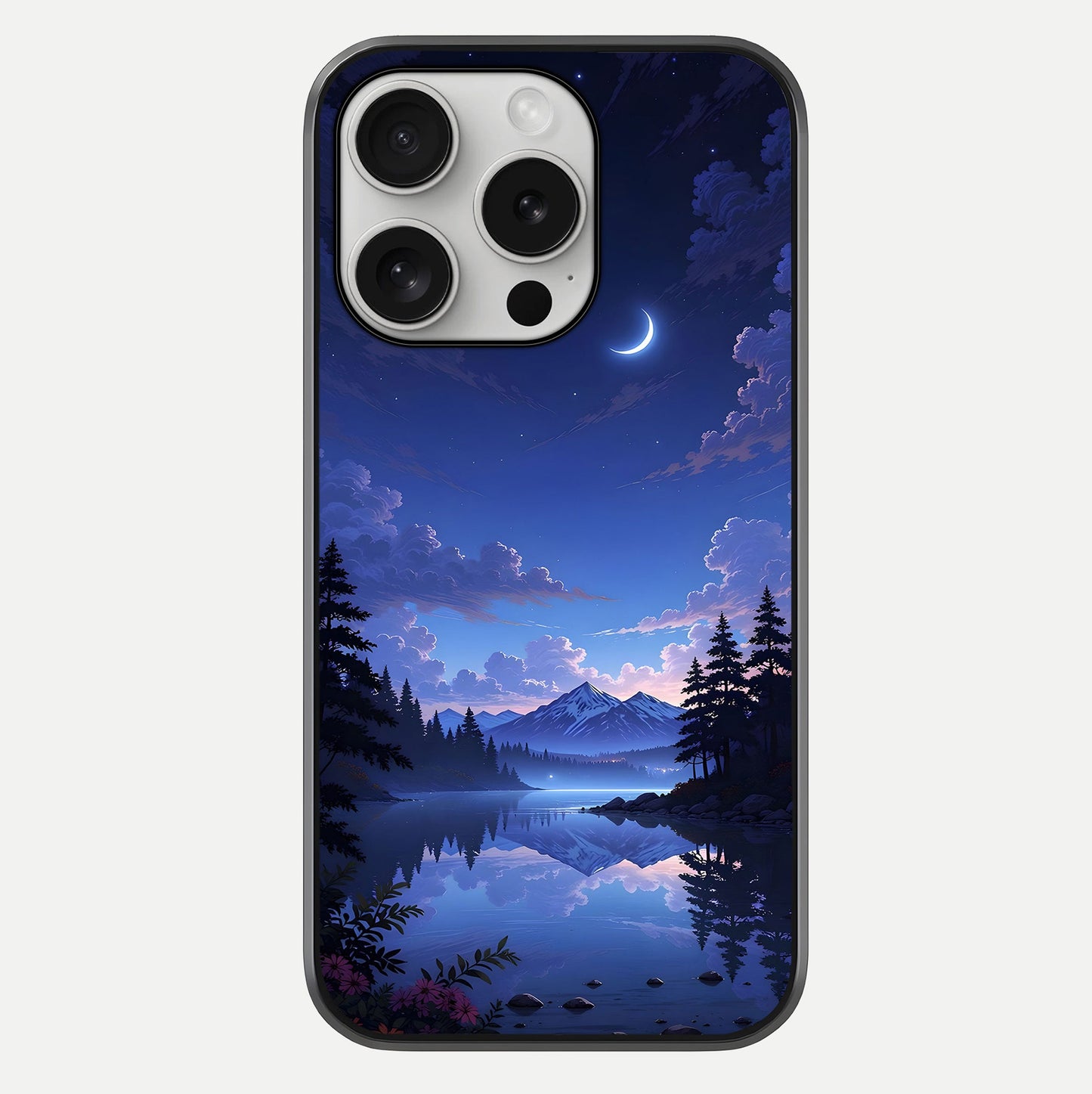 Midnight Lake Peace Glass Case For iPhone 16 Pro by Custom World