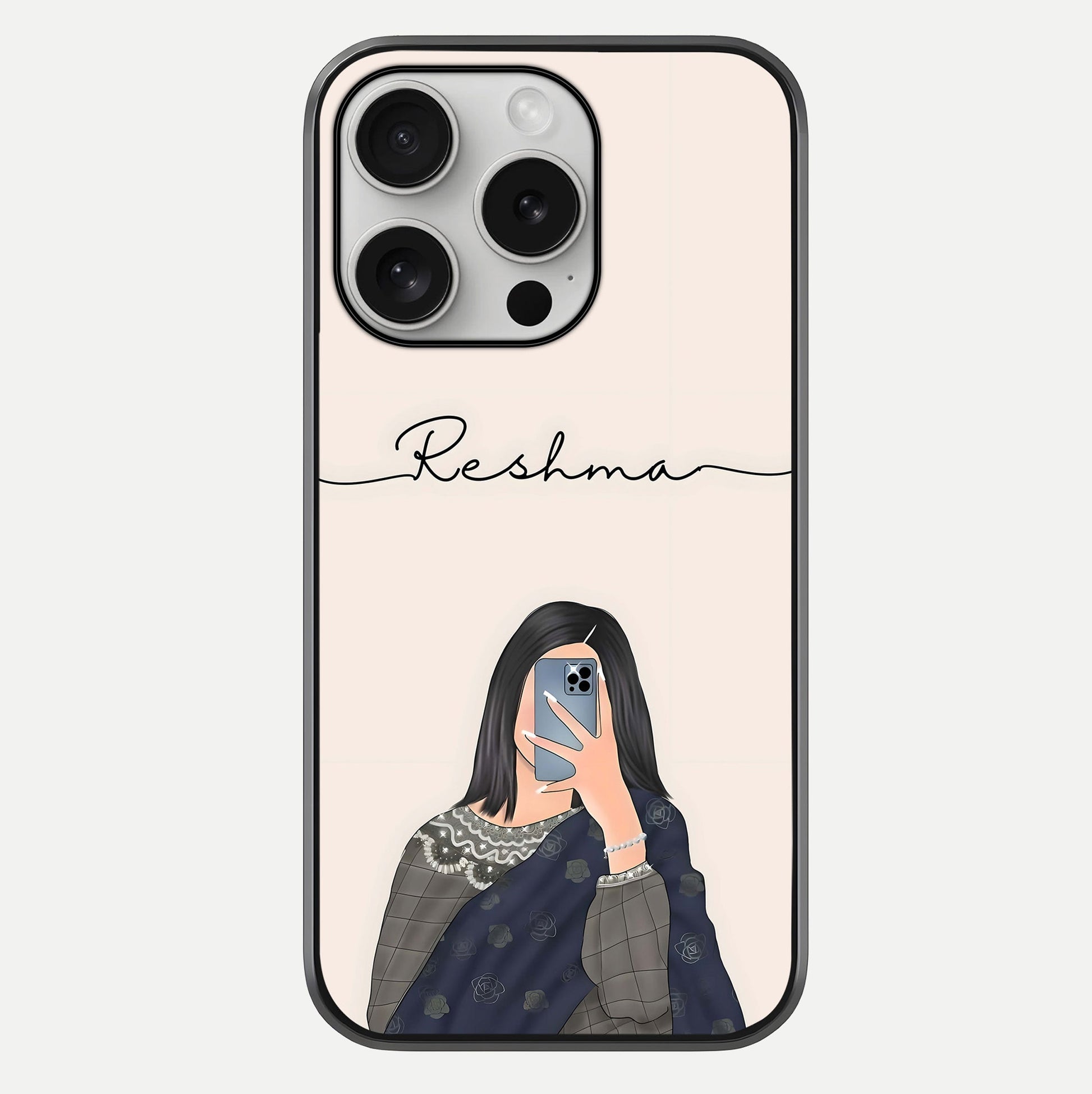 Mirror Mood Muse With Custom Name Glass Case For iPhone 16 Pro by Custom World