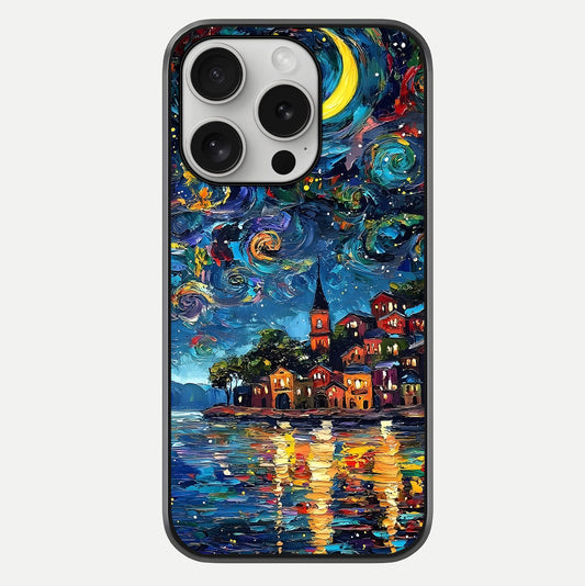 Moonlight Harbor Glow Glass Case For iPhone 16 Pro by Custom World