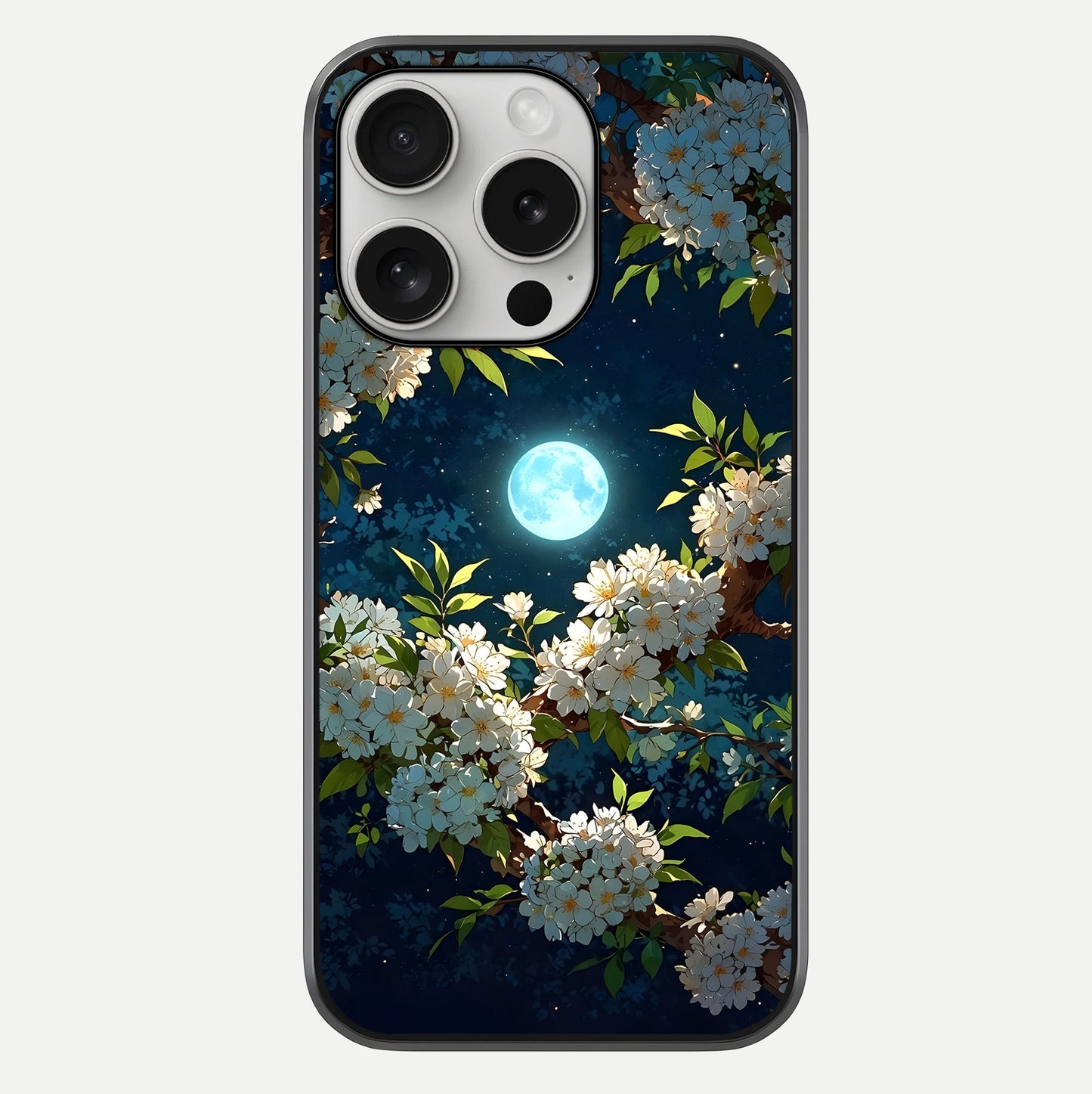 Moonlit Blossom Dream Glass Case For iPhone 16 Pro by Custom World