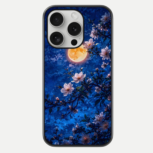 Moonlit Blossoms Night Glass Case For iPhone 16 Pro by Custom World
