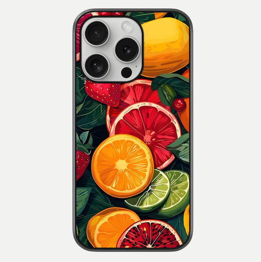 Multiple Fruits Glass Case For iPhone 16 Pro by Custom World