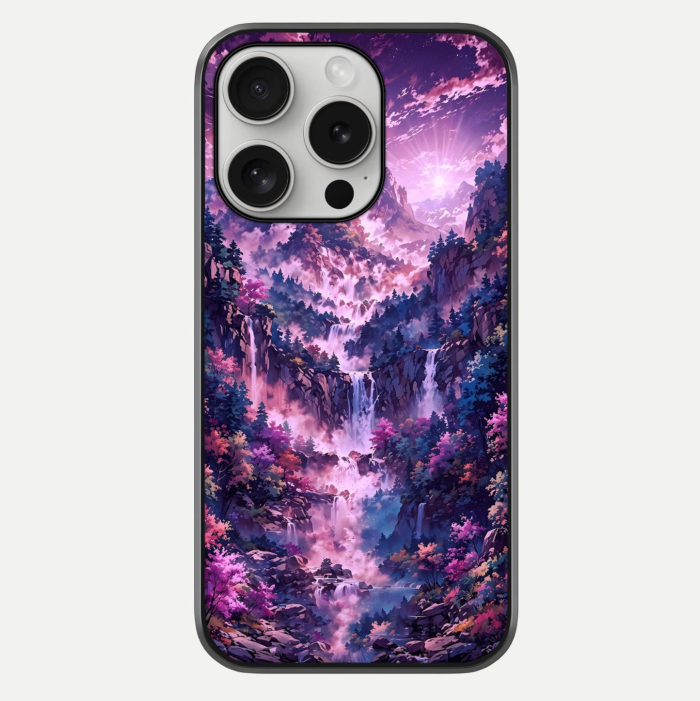 Mystic Cascade Peaks Glass Case For iPhone 16 Pro by Custom World