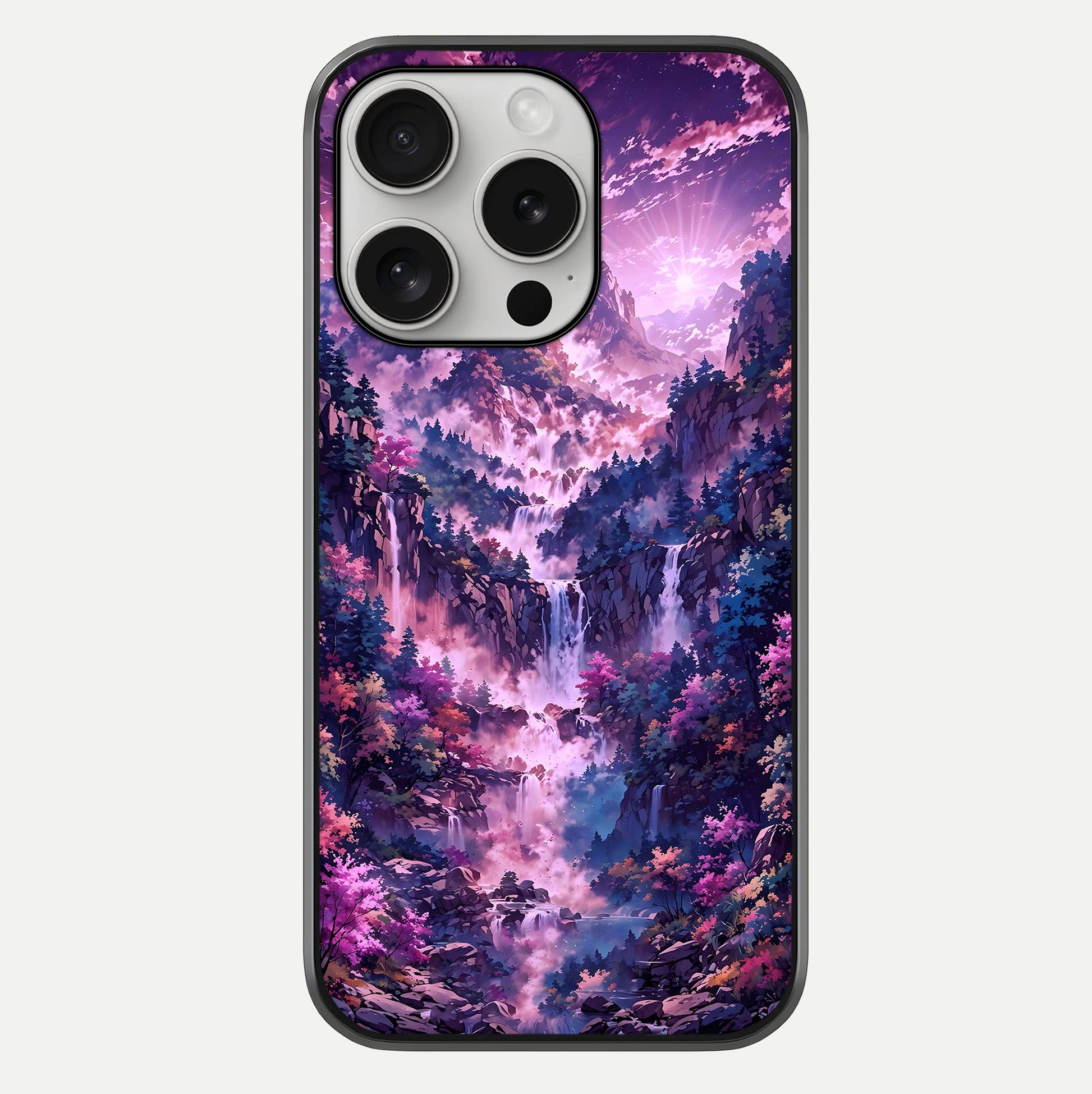 Mystic Cascade Peaks Glass Case For iPhone 16 Pro by Custom World