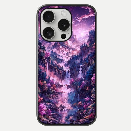 Mystic Cascade Peaks Glass Case For iPhone 16 Pro by Custom World