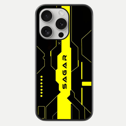 Neon CYBERPUNK Custom Name Glass Case For iPhone 16 Pro by Custom World