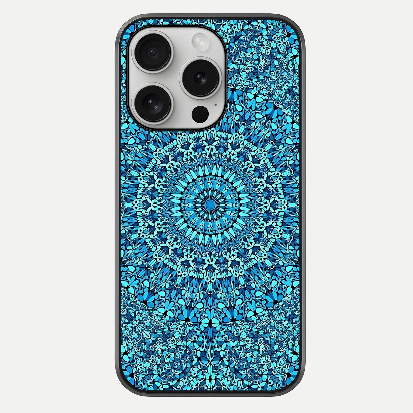 Ocean Bloom Mandala Glass Case For iPhone 16 Pro by Custom World