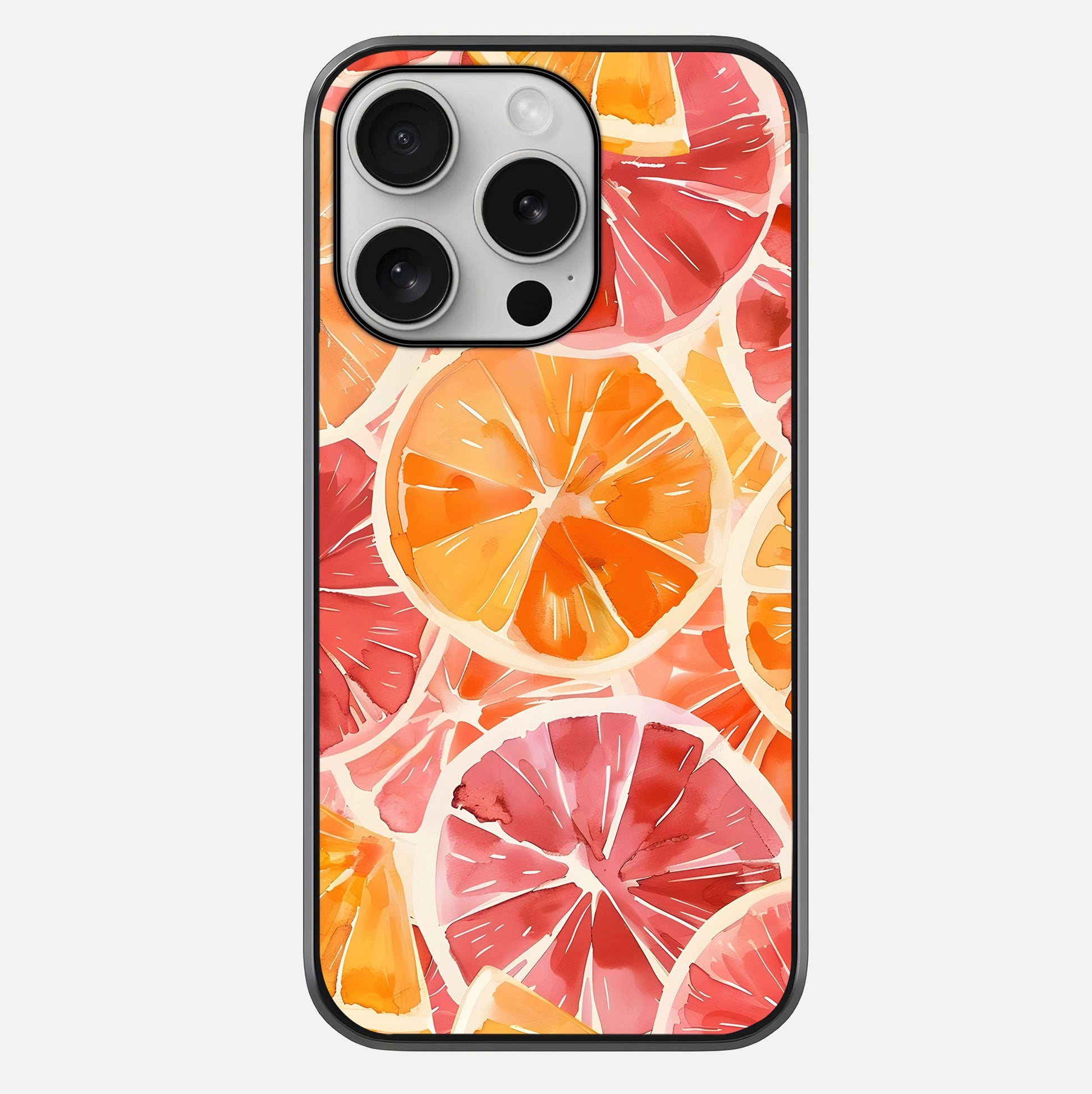 Orange Fruits Pattern Glass Case For iPhone 16 Pro by Custom World