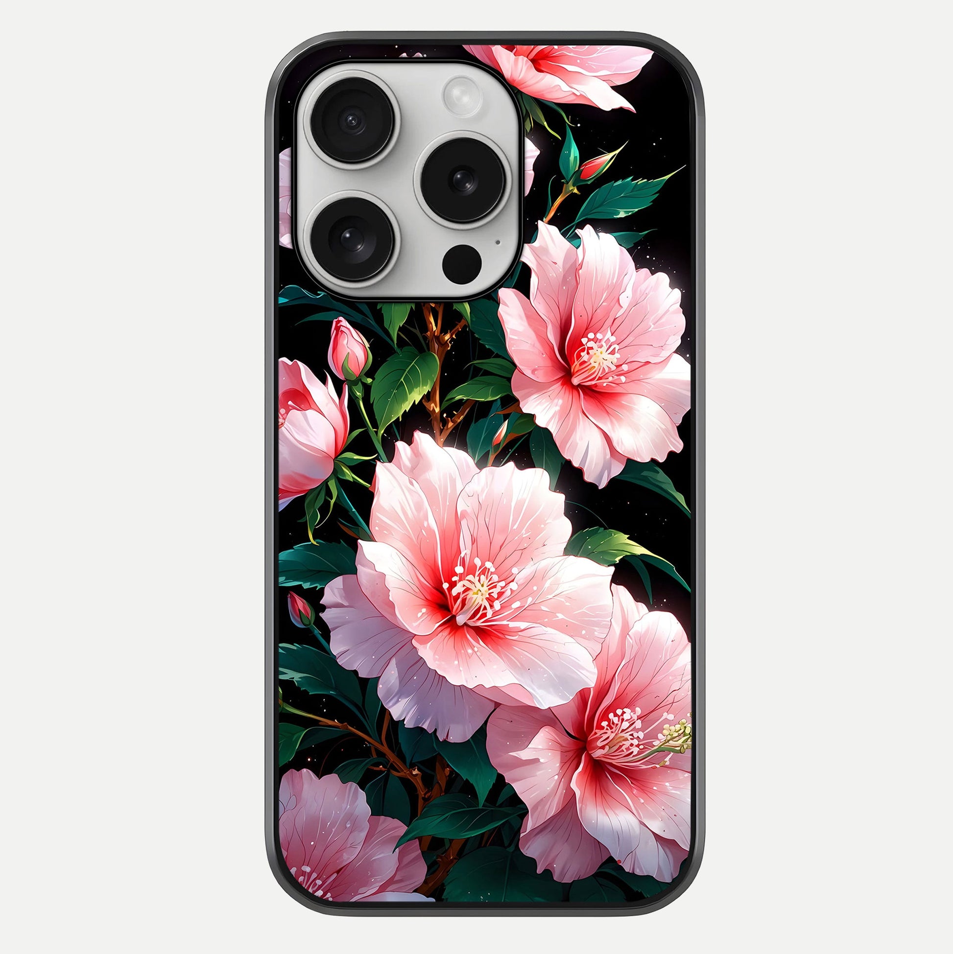 Peach Flower Glass Case For iPhone 16 Pro by Custom World