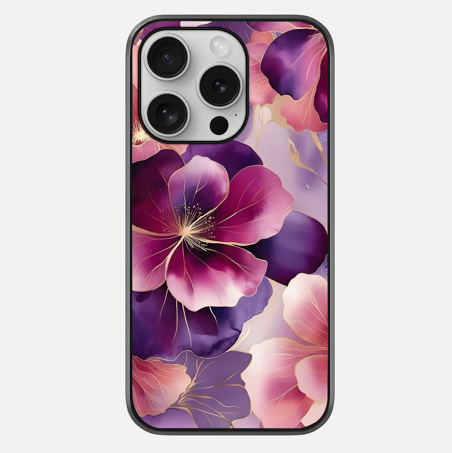 Pink Bouquet Florals Glass Case For iPhone 16 Pro by Custom World
